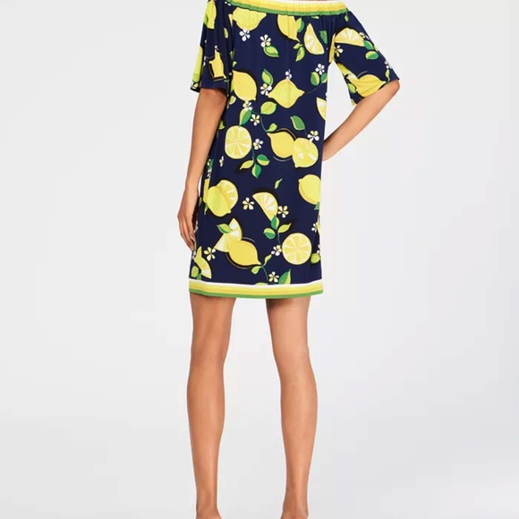 Trina Turk off shoulder lemon dress size M - Picture 2 of 6
